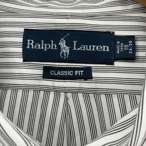 Ralph Lauren Classic Fit Striped Button Down Shirt Men's 18 34/35 XL